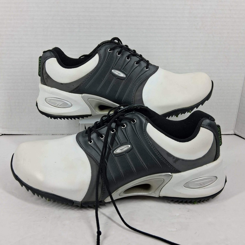 Hi-Tec V-Lite Typhoon Golf Shoes Mens Size‎ 9 White Black Spiked Dual Density